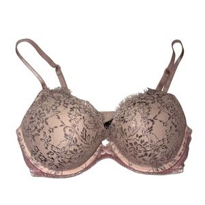 Victoria's Secret Lace Push-Up Bra - Mauve Blush size 34C
